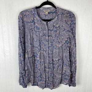 Lucky Brand Blue Paisley‎ Blouse Size Medium